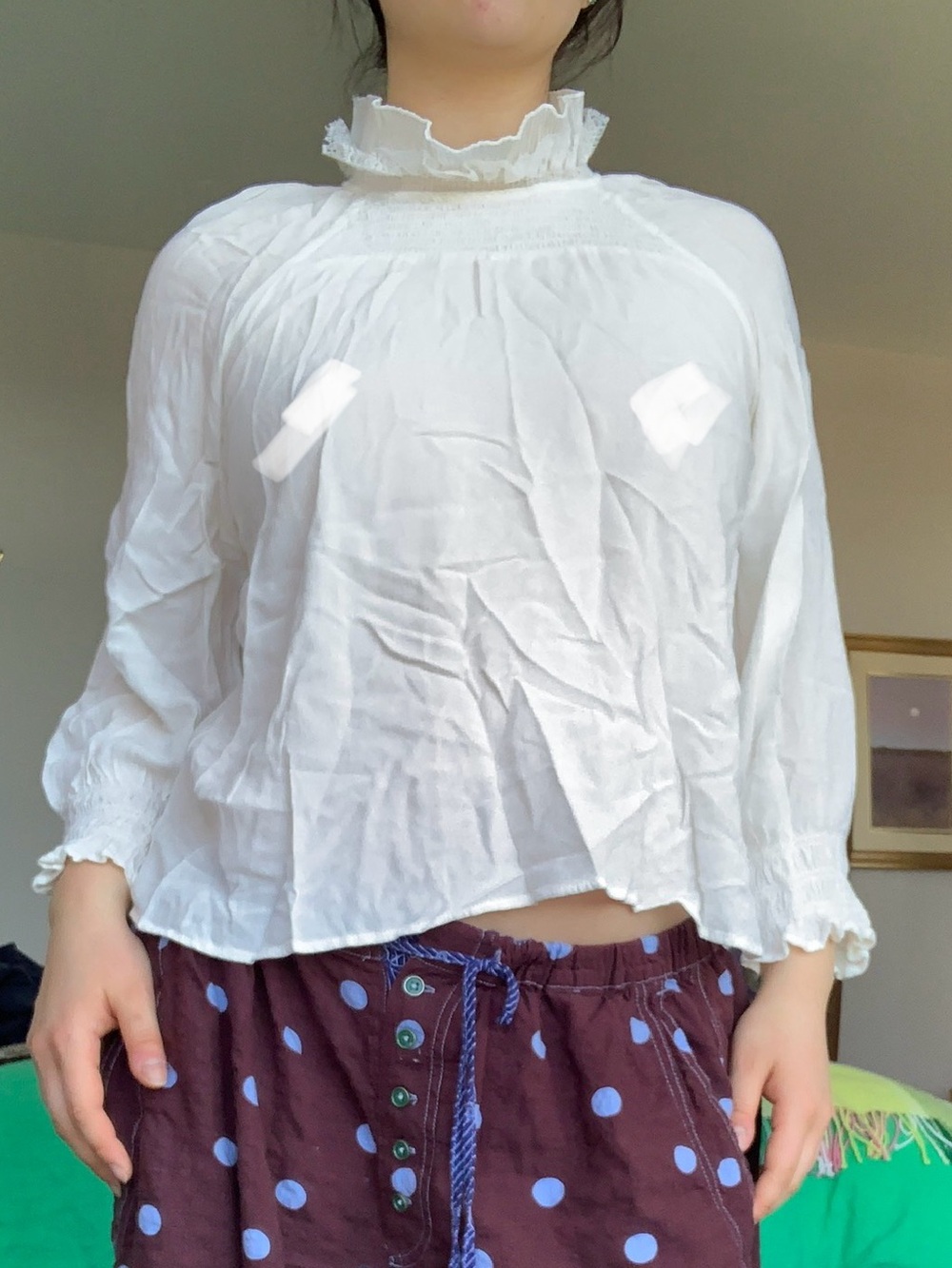 Zara ruffled collar top